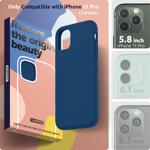 SURPHY Compatible with iPhone 11 Pro Max Case 6.5 inches, Thickened Liquid Silicone Phone Case (with Microfiber Lining) for iPhone 11 Pro Max 2019...