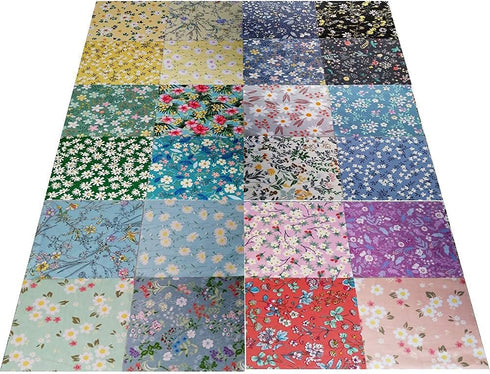8" x 8" 25 PCS 100% Cotton Fabric Bundles for Quilting Sewing DIY & Quilt Beginners, Quilting Fabric Squares...