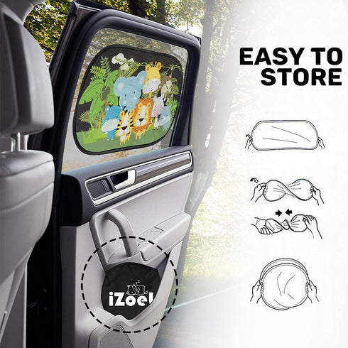MOVINPE Car Sun Shade for Baby Kids 2 Pack Static Cling Side Window Car 80GSM Rear Sunshades Universal with 8 Suction Cups and Storage Bag - Sun G...
