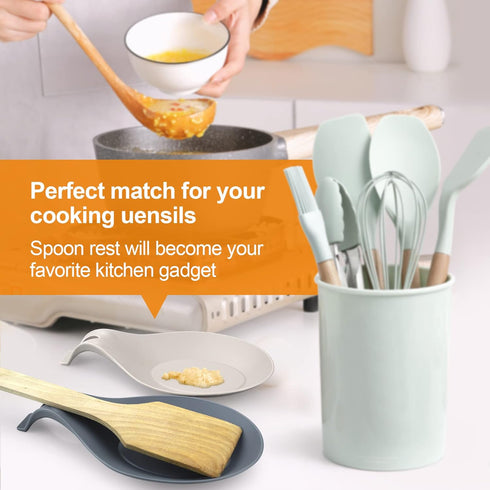 Spoon Rest for Stove Top, 3 Pack Large Silicone Spoon Holder for Kitchen Counter,Coffee Spoon Rest,Heat Resistant Cooking Spoon Holder Perfect Kit...