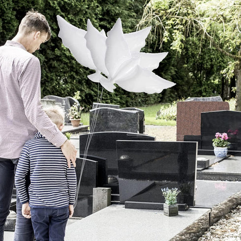 12-Pack Dove Balloons Memorial Release in Sky, Biodegradable White Angel Lanterns Funeral Party Decorations for Loss of Loved One, Celebration of ...