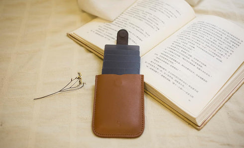 Allocacoc Slim wallet, DesignNest DAX wallet, Cascading pull-tab wallet, Hold upto 6 cards, small wallet, Card holder, Purse (Brown, Leather)...