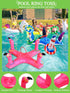 Inflatable Pool Ring Toss Games with 6 Rings, Flamingo Shark Pool Ring Toss Game Summer Pool Toys Party Games for Kids and Adults...
