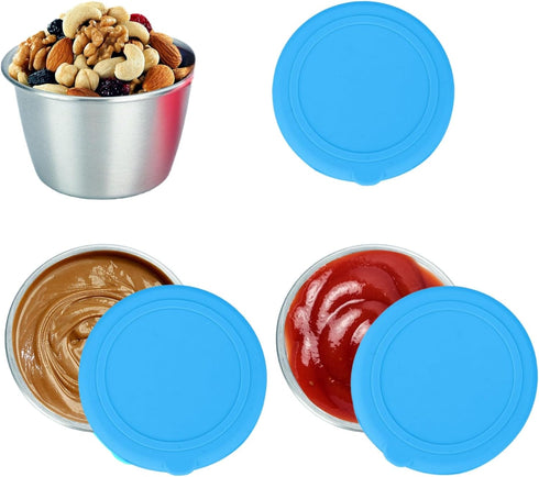 Ramekins 3 Pack 1.7/2.5/3.5/ Oz Stainless Steel Condiment Sauce Cups, Metal Ramekins, Commercial Grade, Multifunctional, Ideal for All Hot and Col...
