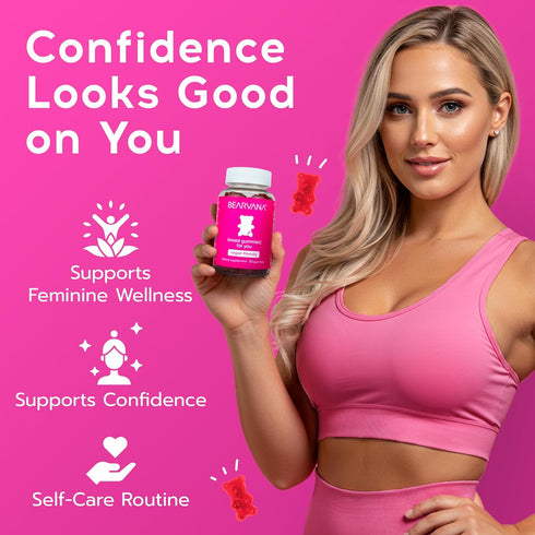 BEARVANA Top Support Gummies for Women | Support Natural Balance and Confidence | Fitness Supplement | Essential Vitamins | 9 Herbs Including Fenu...