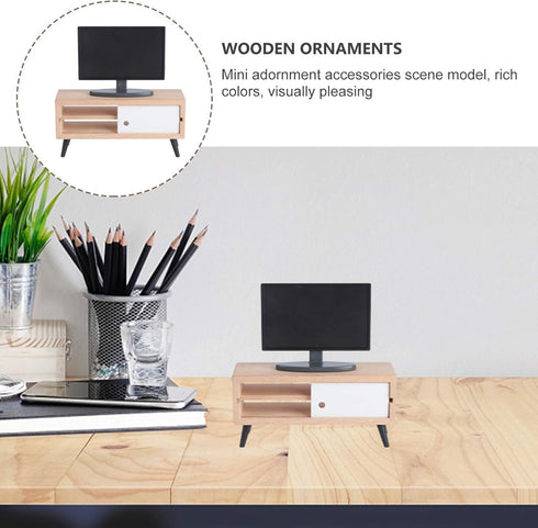 Toyvian 1/12 Scale Dollhouse Miniature Tv Dollhouse Living Room Television Mini Tv Mini Tv Cabinet Doll House Furniture Tiny Tv Set for Dollhouse ...