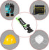 COOLJOB Metal Glove Holder Clips for Work, Clamp Keeper with Adhesive Strap for Belt, Turnout Gear, Helmet Strap, Firefighter, Guard, Labor, Heavy...