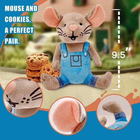 Please Give Mouse Cook.ies - Adorable Small Mouse Stuffed Animal Plush with Clothes - Perfect for Little Ones Who Love Cookies?9.5 Inches?...