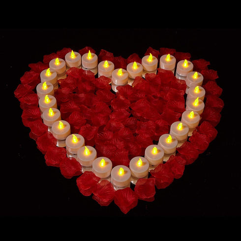 Battery Tea Lights-24 Pack LED Tea Lights Candles Realistic and Bright Flickering Holiday Gift Operated Flameless LED Tea Light for Seasonal & Fes...