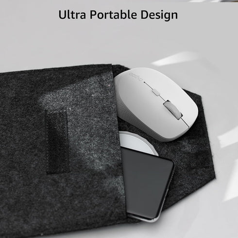 Rapoo M300G Silent Wireless Mouse, Bluetooth Mouse for Laptop, 2.4GHz with USB Receiver Computer Mouse, 2400 Adjustable DPI Optical Tracking, 1 Ye...