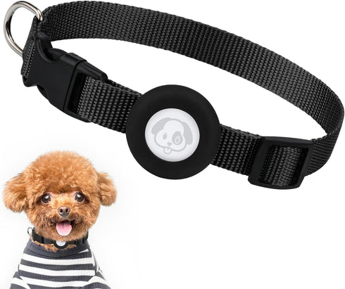 Compatible with Airtag Dog Collar, Adjustable Air Tag Dog Collar with Durable Quick Snap Buckle, Imitation Nylon Dog Collar with Waterproof Apple ...