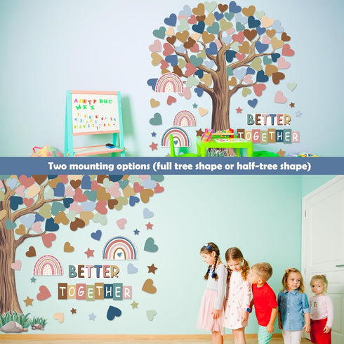 Adduster 108 Sheet Tree Bulletin Board Set - Classroom Tree Bulletin Board Set Heart Cutouts Classroom Bulletin Tree Wall Decor Supplies for Schoo...