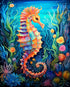 Tucocoo Paint by Numbers Kits,Painting Kits for Adults Beginner Kids,Sea Horse Art Plant Acrylic Paints&Brushes Painting Kit Wall Decor Craft Gift...