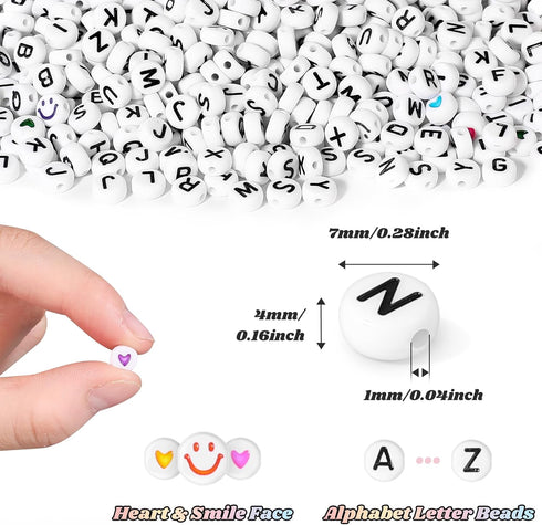 Beadsky Letter Beads, 1456PCS Bracelet Making Kit for Teen Girls, 28 Styles Friendship Bracelets Jewelry Making Kit, DIY Beading Bracelets Kit Alp...