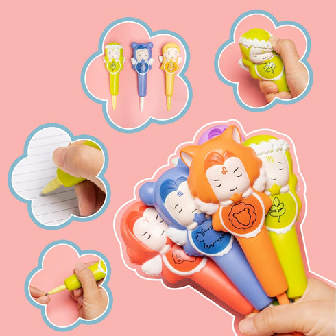 LemoHome Cute Pens squishy pens gel ink Animals Pens cute stationary Kawaii Pens Decompression Stress Relief Sponge Pens Set For Students Kids Wit...