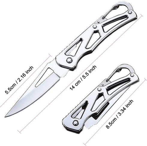 6 Pack Stainless Steel Self-Defense Folding Knife With Key Ring, Outdoor Survival Pocket Knife, Easy To Everyday Carry Small Knife...