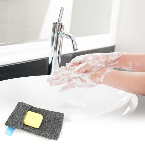 Soap Bag, 6 Pack Soap Saver Pouch,Body Scrubber Rough Sponge Exfoliator for Bath or Shower Soap Net, Foaming and Drying The Soap, Massage, Peeling...