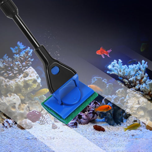 AQUANEAT Aquarium Cleaning Tools, Fish Tank Cleaning Kit with Adjustable Long Handle, 5 in 1 Tools Including Fish Net, Algae Scraper (Adjustable)...