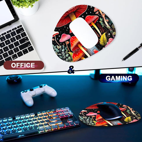 Mouse Pad, Premium-Textured Oval Computer Mousepad, 8.7" x 7.1" Thick 3mm Anti-Slip Waterproof Rubber Mouse Mat, Cute Mouse Pad for Office, Home, ...