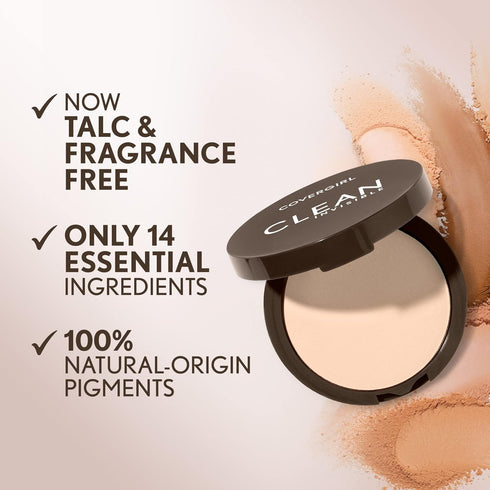 Covergirl Clean Invisible Pressed Powder, Lightweight, Breathable, Vegan Formula, Tawny 165, 0.38oz...