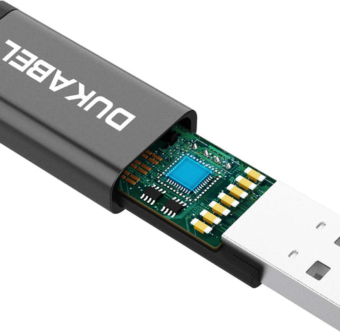 DUKABEL USB to 3.5mm Jack Audio Adapter, USB to Aux Cable with TRRS 4-Pole Mic-Supported USB to Headphone AUX Adapter Built-in Chip External Sound...