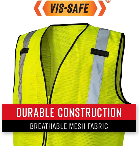Coast SV300 Rechargeable Lighted High Visibility Safety Vest, Dual Mode, Zip Front, 2 Pockets, 2 Mic Tabs, Meets ANSI/ISEA Standards, 360 Visibili...