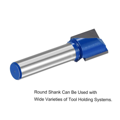 uxcell 13mm Dia 8mm Shank Bottom Cleaning Router Bit, 2 Flutes Carbide Tipped Cutter Uncoated for Woodworking...