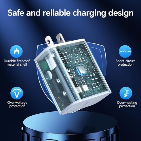 Dayaoncy for Phone Charger Fast Charging, Upgarded 20W USB C Wall Charger with 3Pack 10FT USB C to Lightning Cable, Phone Cable Fast Charging Comp...
