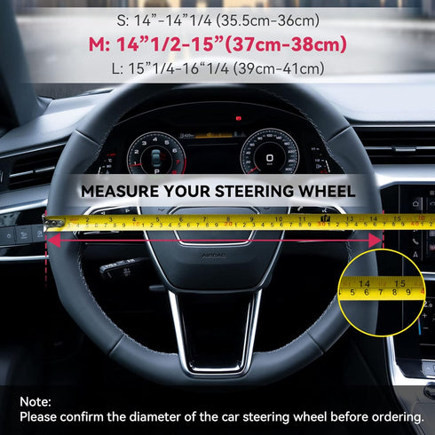Boho Steering Wheel Cover Elastic Microfiber for Women, Universal Fit 15 inch Car SUV, Hippie Style Protector Cover, Anti-Slip, Breathable, Absorb...