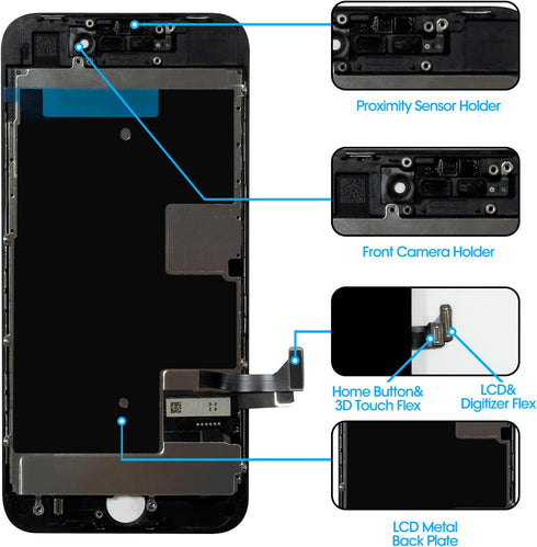 for iPhone 8 Screen Replacement 4.7', 3D Touch Screen Full Repair kit, Display Digitizer Glass Assembly with Tools Set, Tempered Glass, Instructio...