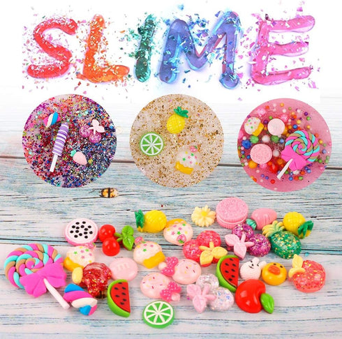 HOLICOLOR 110pcs Slime Making Kit, Add Ins, Accessories, Glitter, Foam Balls, Fishbowl Beads, Sequins, Shells, Candy Charms, Cups for Slime Party...