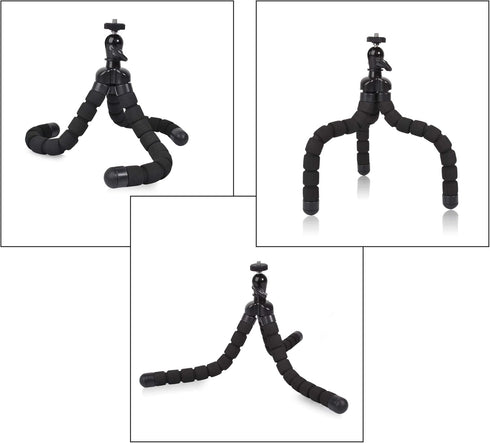 Phone Mini Tripod, Ruittos Premium Flexible Mobile Phone Tripod Stand Compatible with iPhone Samsung Go Pro, Small Digital Camera, Black...