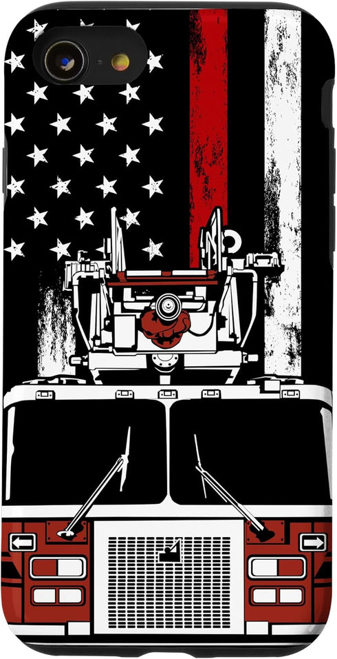 iPhone SE (2020) / 7 / 8 US Flag Firefighter Phone Case Firetruck Gift Fireman Phone Case...