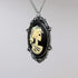 Gothic Lolita Skull Cameo in Pewter Frame Pendant Necklace...