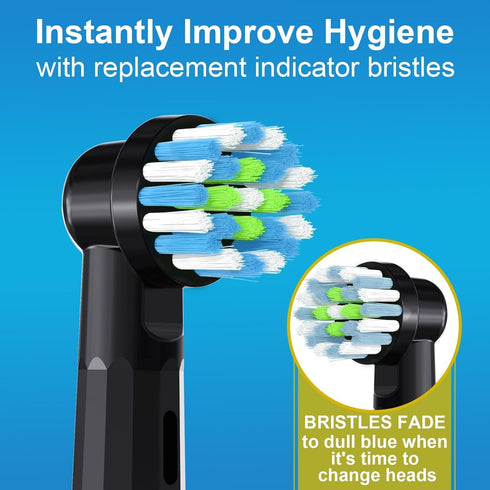8 Pack Replacement Toothbrush Heads Compatible with Oral b Electric Toothbrush (4 Black)...