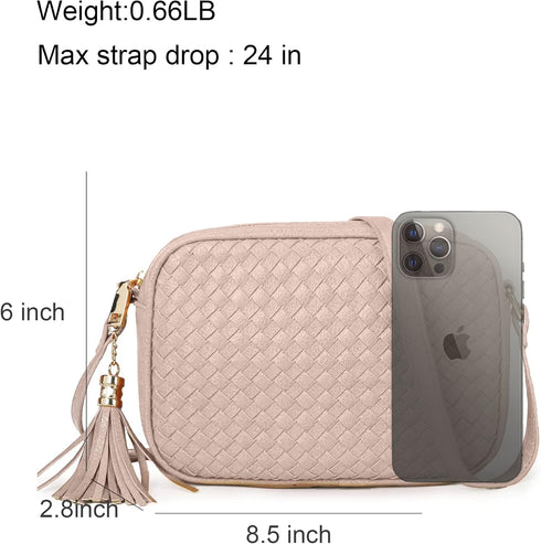 Small Crossbody Purses for Women Trendy Woven Cross Body Bag and Boho Purse,Soft Leather Handbags...