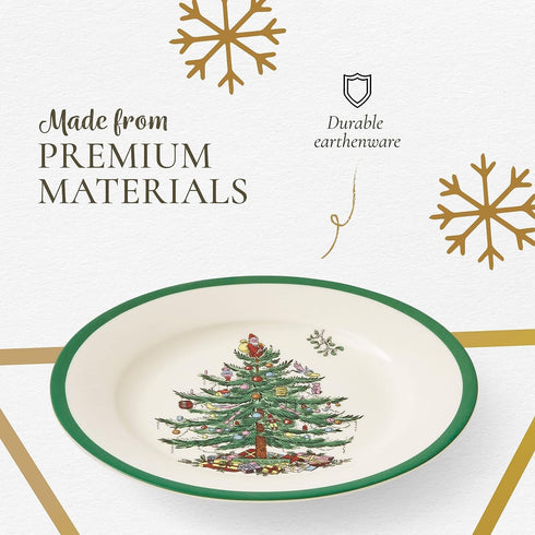 Spode 7.25" Salad Plate - Christmas Tree Design | Stoneware - Dishwasher, Microwave, Freezer Safe | Holiday Dinnerware Décor - Gifting Ideas, Gath...