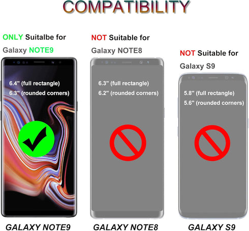 Phone Case for Galaxy Note 9, Samsung Note 9 Flip Case Wallet Case with Card Holder, Business Style Protective Phone Case [Strong Magnetic No Buck...