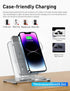 3 in 1 Charging Station for Multiple Devices Apple - Aluminum Alloy Fast Wireless Charger Stand Dock for iPhone 15/14/13/12/11/Pro/Max/XS/XR/X/Plu...