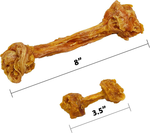 Ultra Chewy Turkey Tendon Knotted Bones for Dogs - Premium All-Natural, Hypoallergenic, Long-Lasting Dog Chew Treat, Easy to Digest, Ingredient So...
