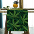 Sunwer Linen Marijuana Leaf Table Runner, 13" x 72", Green, Modern Pattern, Perfect for Kitchen Dining & Themed Parties...