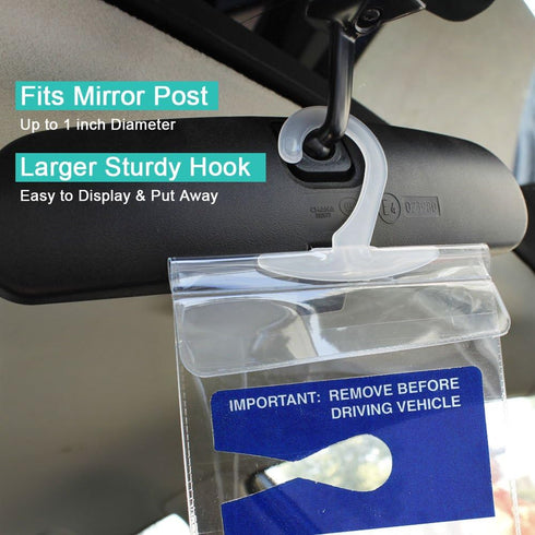 Handicapped Parking Placard Holder - Disabled Placard Protective Mirror Tag Holder with Larger Hanger by Tbuymax(Set of 4)...