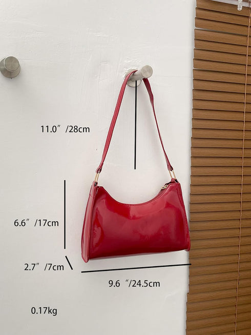 QWINEE Women's Artificial Patent Leather Tote Bag Square Bag Satchel Purse Handbags Ladies Shoulder Totes Bag Crossbody Bags...