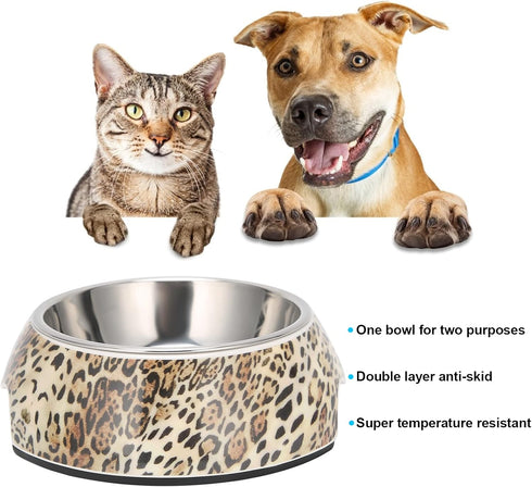 Pet Feeding Bowl, 14cm/5.5in Stainless Steel Dog Bowls Double Wall Dog Food and Water Bowl with Rubber Base for Small Medium Sized Dogs or Cats(S)...