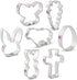Easter Cookie Cutters 7-Pc Set Made in USA by Ann Clark, Easter Bunny, Egg, Holy Cross, Carrot, Butterfly, Lamb...