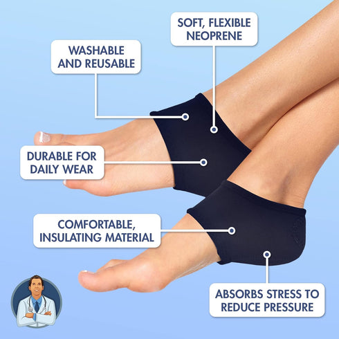 Dr. Frederick’s Original Neoprene Heel Guards - 2ct. - Heel Cups for Heel Pain Relief - Cracked Heels, Heel Spurs - Heel Pads for Plantar Fasciiti...