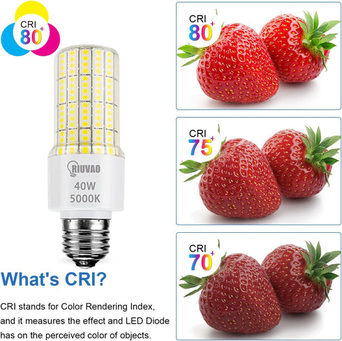 Led Light Bulbs 300W Equivalent Super Bright 5000Lm 5000K Cool Daylight White Led Bulb E26/E27 Medium Base 40w Waterproof Led Corn Light Bulb for ...