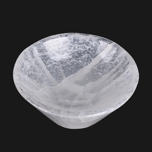 AMOYSTONE Natural Crystals Charging Tray 4" - Round Selenite Bowl Creative Dish Jewelry Storage Bowls for Home Decor...