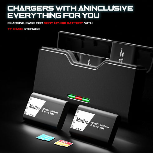 3-Channel NP-BX1 Battery Charger Compatible with Sony Cybershot Camera ZV-1, ZV-1F, ZV-1 II, ZV-e10, DSC-RX100 III, DSC-RX100 VII, DSC-RX100 M7, D...