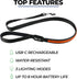 Balk Pets Led Dog Leash – Light Up High Visibility Glow in The Dark - Anti Car Accident - Night Dog Walking - Waterproof - USB Rechargable - 3 Lig...